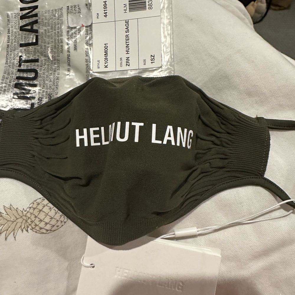 Helmut Lang Hunter Sage  Face Mask. NWT